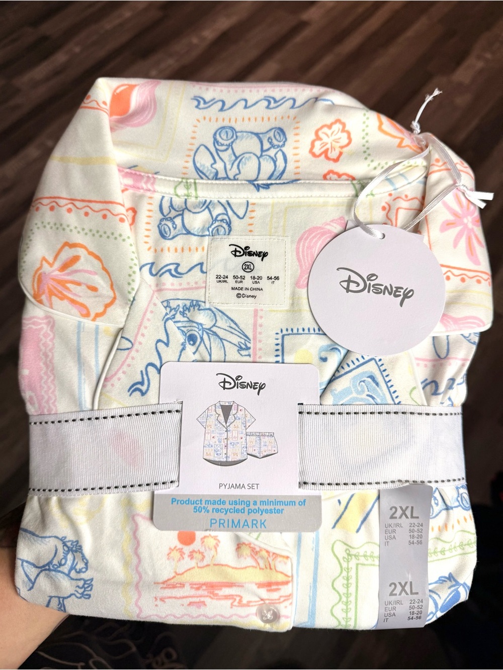 Disney Stitch and Angel Women’s Pastel Print Pajama Set - 2XL